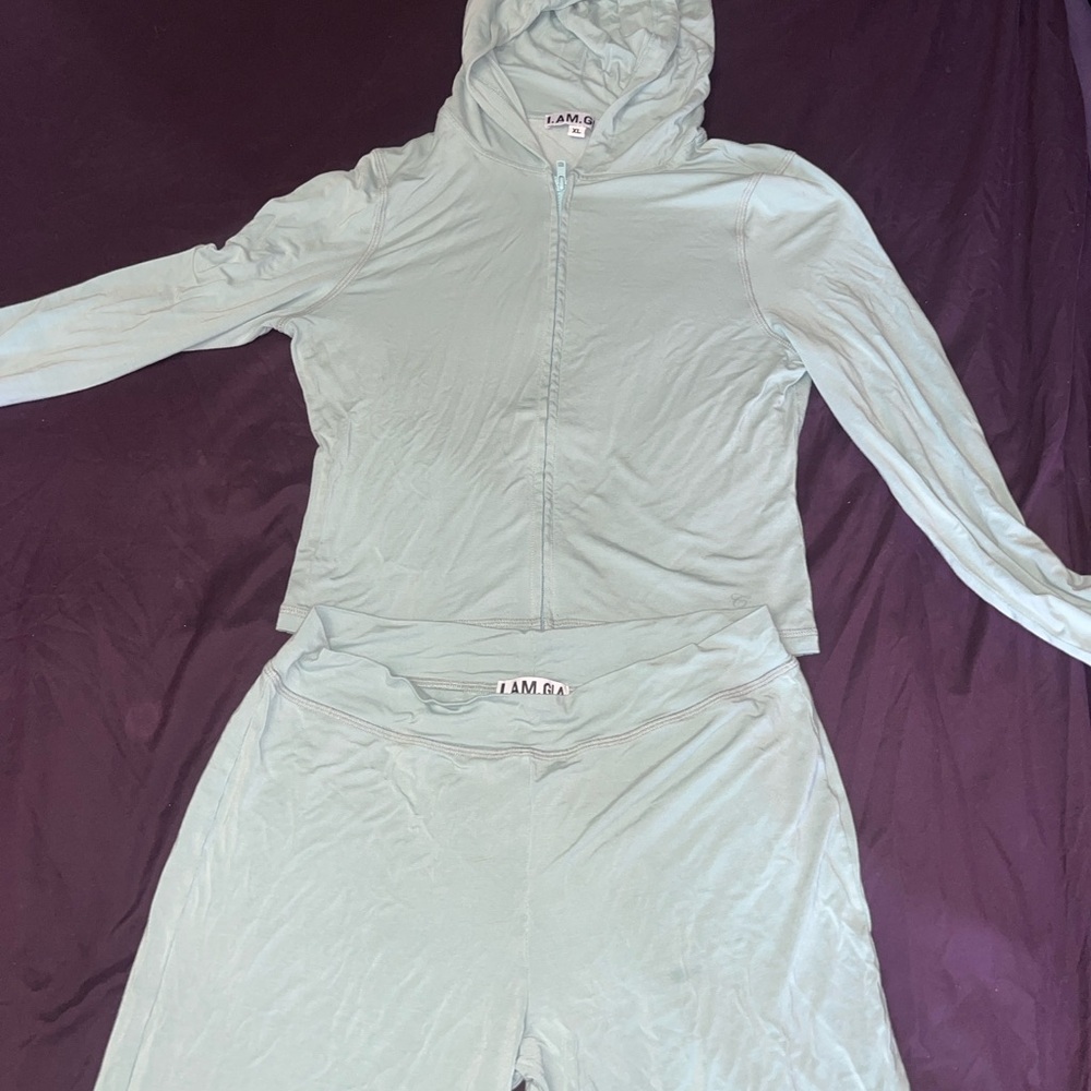 I.AM.GIA Light Sage Zip Hoodie & Lounge Pants Set